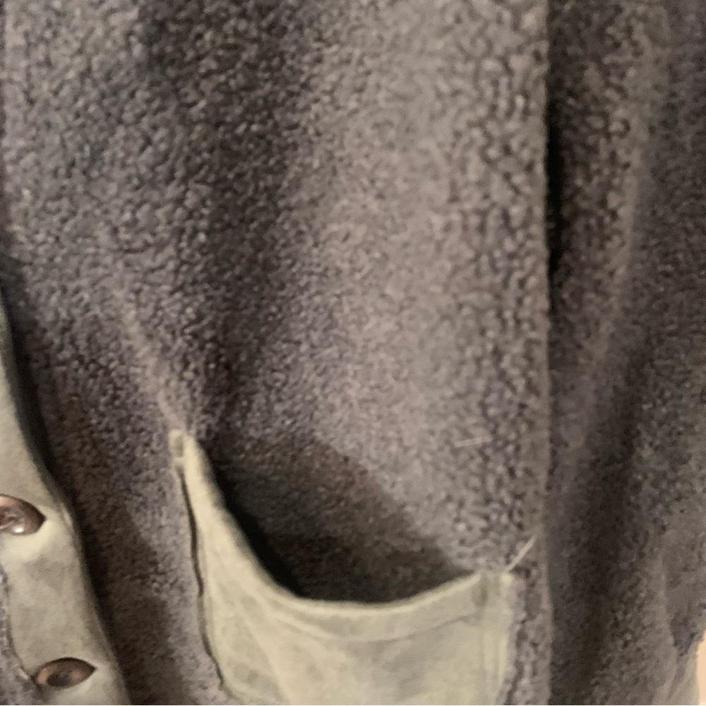 Listiele Faux Suede Sherpa Teddy Combo Patch Collared Jacket - Picture 8 of 15